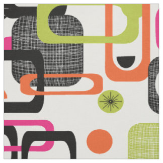 Moderne, mittelzenturische, funky geometrische Mus Stoff