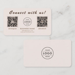 Moderne Mocha-Doppel-QR-Code-Multi-Social-Medien Visitenkarte