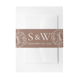 Moderne Mocha Mousse Boho Blumen Minimal Wedding Einladungsbanderole