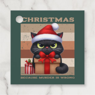 Moderne Mocha-Weihnachtskatze Lustiges Weihnachtsf Geschenkanhänger