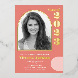 Moderne Mod Arch Foto Graduation Party Folieneinladung