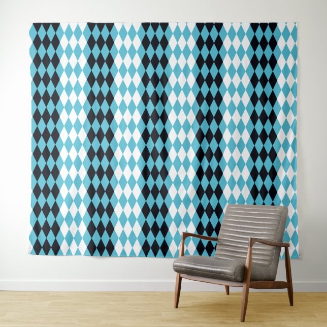 Moderne Mod-Retrodiamanten aus dem Mittelalter Har Wandteppich (Beispiel (Horizontal))