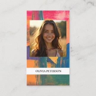 Moderne modèle de carte de visite éditable avec fo