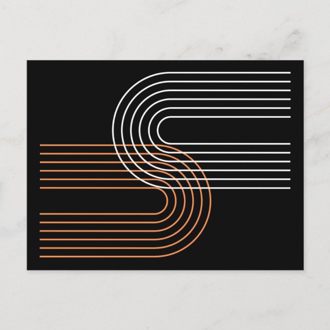 moderne moderne Bogenlinie minimaler abstrakter Postkarte (Vorderseite)