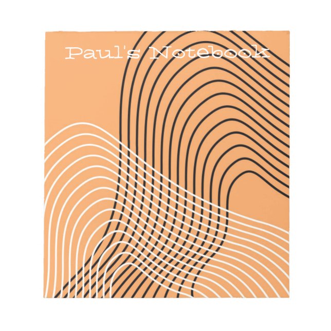 Moderne moderne Bogenlinie minimaler Notepad Notizblock (Vorderseite)