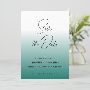 Moderne Moderne Elegante Aquamarine, einfache Kall Save The Date