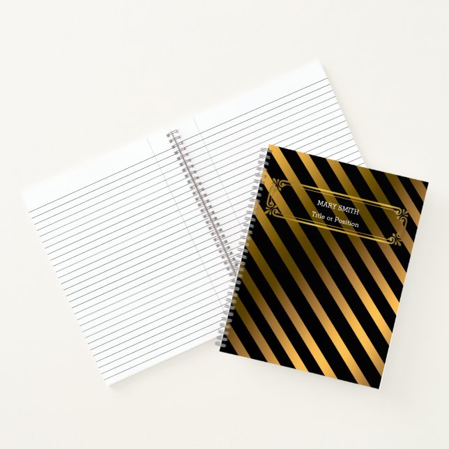 Moderne Moderne Elegante Gold Notizbuch (Innenseite)