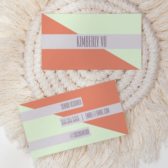 Moderne moderne geometrische Farbblock-Visitenkart Visitenkarte (modern color block trendy business card)