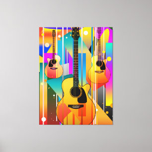 Moderne moderne geometrische Gitarre Leinwanddruck