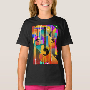 Moderne moderne geometrische Gitarre T-Shirt