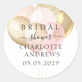 Moderne, moderne Glitzer-Ballons Runder Aufkleber