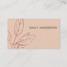 MODERNE MODERNE KRAFT BLUSH ROSE PINK BLÄTTER VISITENKARTE