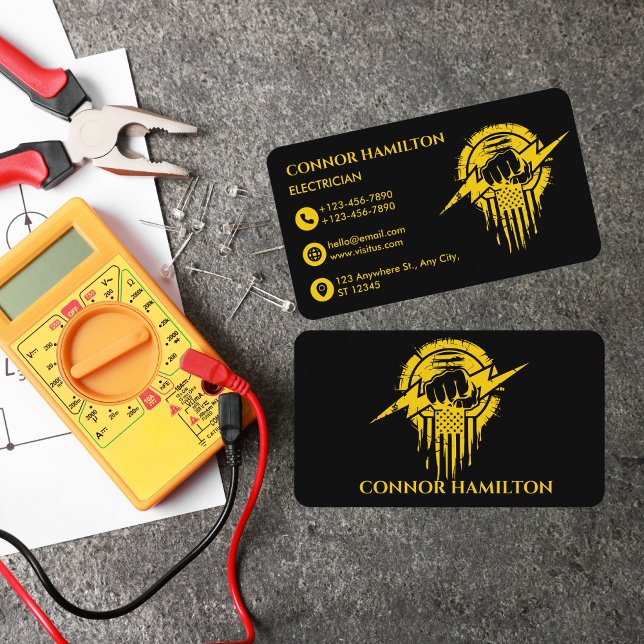 Moderne, moderne, lebendige Elektrotechnik-Visiten Visitenkarte (Von Creator hochgeladen)