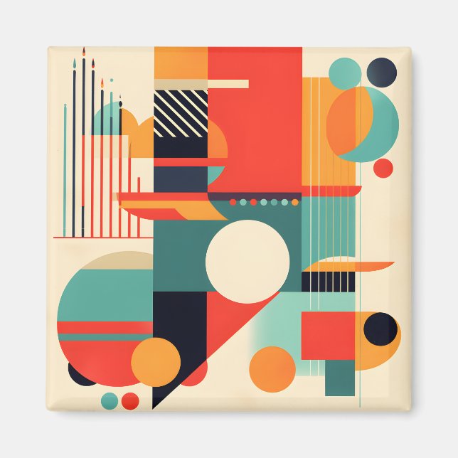 Moderne moderne Minimalistisch Geometrie Magnet (Vorne)