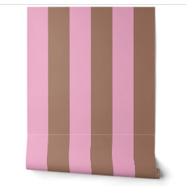 Moderne moderne Mocha Brown Pink Streifen Tapete