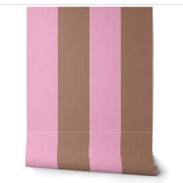 Moderne moderne Mocha Brown Pink Streifen Tapete