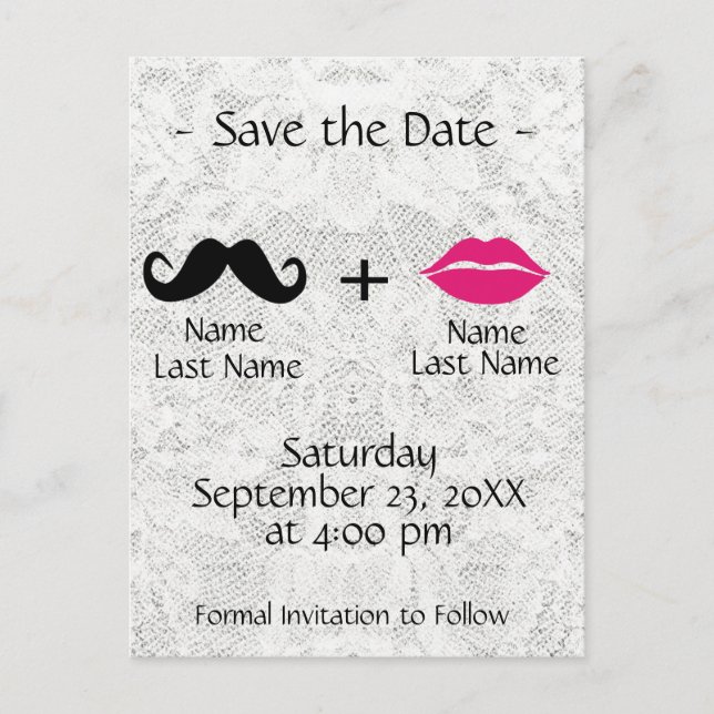 Moderne Moderne Save the Date Ankündigungspostkarte (Vorderseite)
