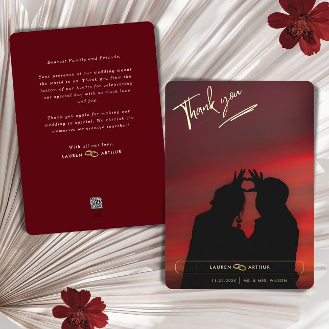 Moderne Moderne schick Minimal Foto Hochzeit Thank Folieneinladung (Von Creator hochgeladen)