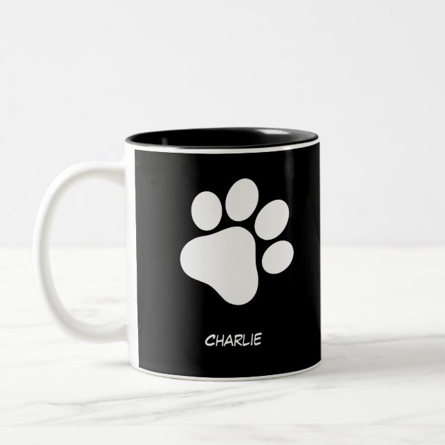 Moderne moderne Tasse "Ihre Haustierpfanne mit Nam (Links)