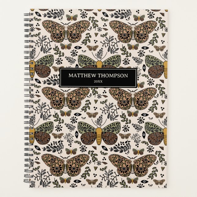 Moderne moderne Wildblumen Abstraktes Muster Planer (Vorderseite)
