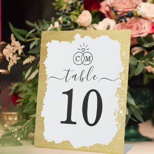 Moderne modische Goldrahmen-Hochzeitskamera-Tischn Sockelschild