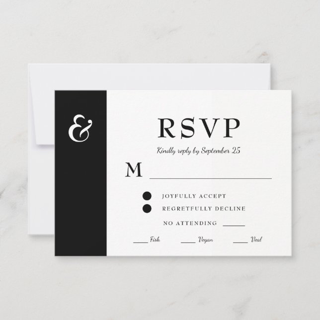 Moderne Möglichkeiten für Hochzeitsfeiern in Schwa RSVP Karte (Vorderseite)