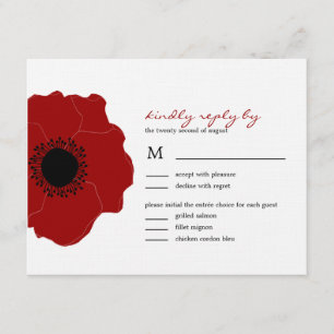 Moderne Mohnblütenhochzeitkarten (RSVP/Response Ca RSVP Karte