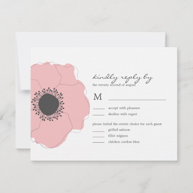 Moderne Mohnhochzeitkarten (RSVP/Response Cards, r RSVP Karte (Vorderseite)
