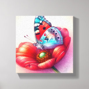 Moderne Mon Papillon en toile étirée