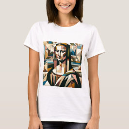 Moderne Mona Lisa im Bleiglas-Stil T-Shirt