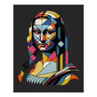 Moderne Mona Lisa im Bleiglasstil Poster