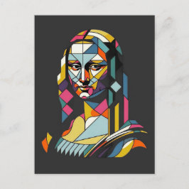 Moderne Mona Lisa im Bleiglasstil Postkarte