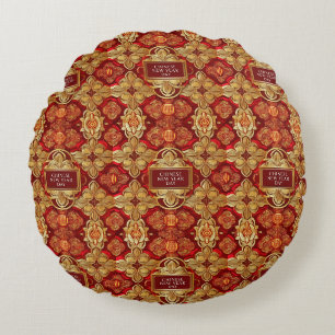 Moderne Mond-Neujahrs- moderne asiatische Muster Rundes Kissen