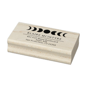 Moderne Mondphasen Elegante Rücksendeadresse Gummistempel