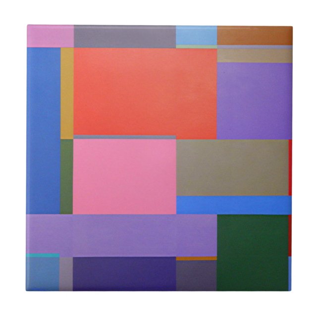 Moderne/mondrische Kunst Fliese (Vorderseite)