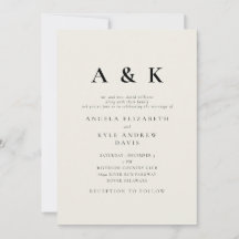 Moderne Mongram Beige Hochzeit