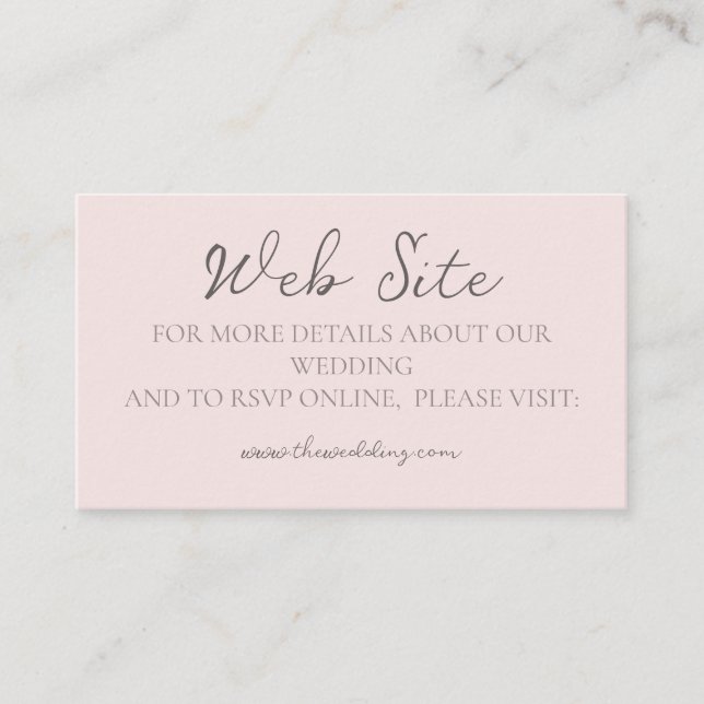 Moderne Mongram Minimalistisch Misty Rose Wedding  Visitenkarte (Vorderseite)