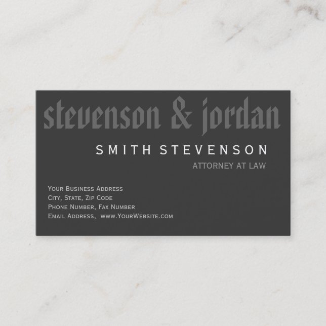 Moderne Mongram Rechtsanwaltskanzlei Business Card Visitenkarte (Vorderseite)