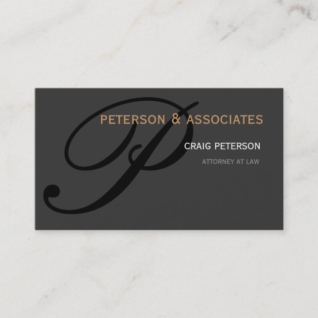 Moderne Mongram Rechtsanwaltskanzlei Business Card Visitenkarte (Vorderseite)