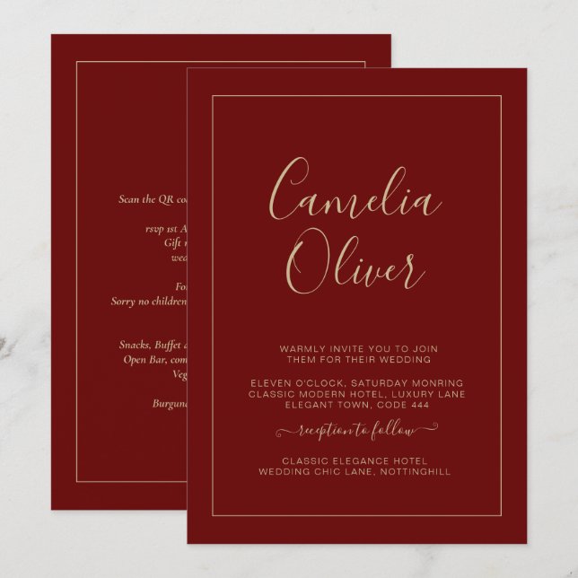 Moderne, monochrome Ampere und Hochzeit (Vorne/Hinten)