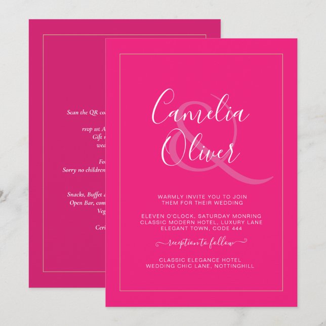 Moderne, monochrome Ampere und Hochzeit (Vorne/Hinten)