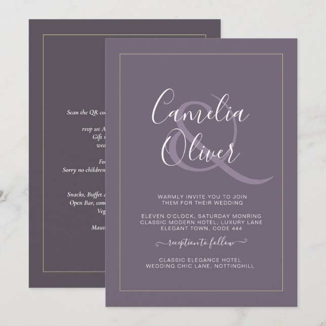 Moderne, monochrome Ampere und Hochzeit (Vorne/Hinten)