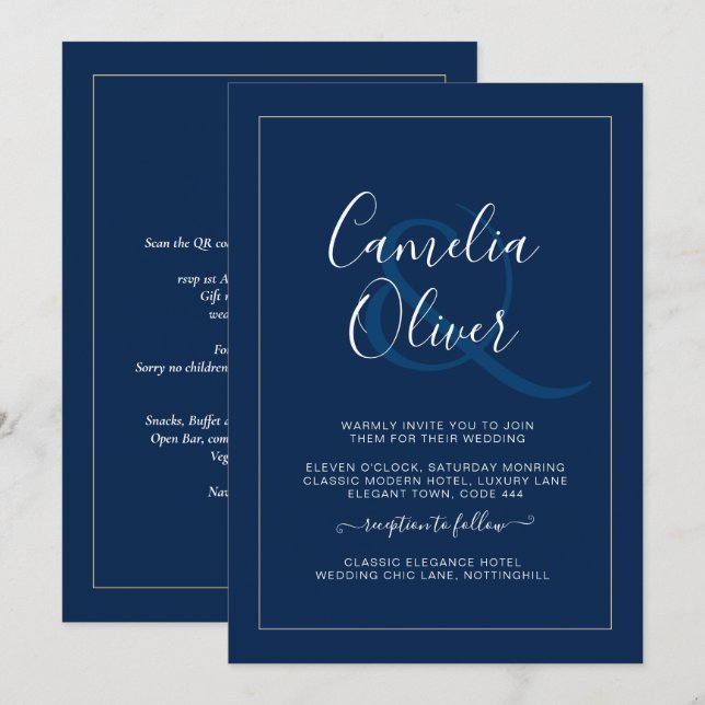 Moderne, monochrome Ampere und Hochzeit (Vorne/Hinten)