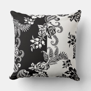 Moderne monochrome Blumenmuster-Wurfkissen  Kissen