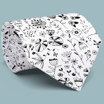 Moderne monochrome Schwarz-Weiß-Blume Krawatte<br><div class="desc">Moderne,  farbige Zeichnungen von wilden Blume.</div>