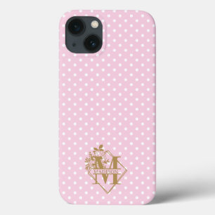 Moderne Monogram Alphabet Letter M Polka Dots Case-Mate iPhone Hülle