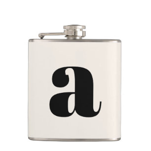 Moderne Monogram Anfangsbuchstabe Wedding Bold Whi Flachmann
