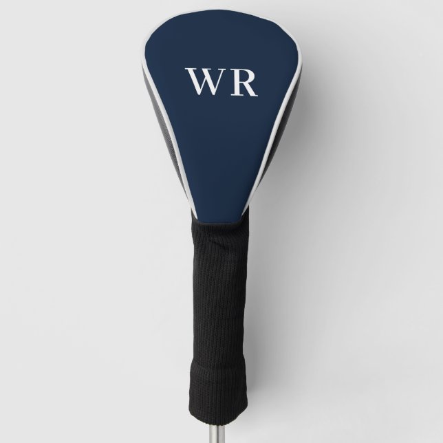 Moderne Monogram Blue Golf Head Cover Headcover (Vorderseite)