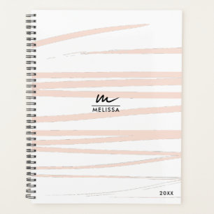 Moderne Monogram Blush Pink Lines Abstrakt Art Planer