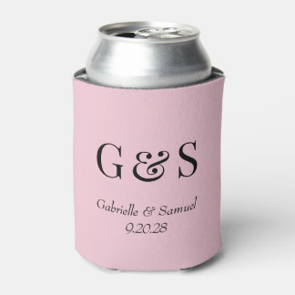 Moderne Monogram Bride & Groom Names Pink Dosenkühler